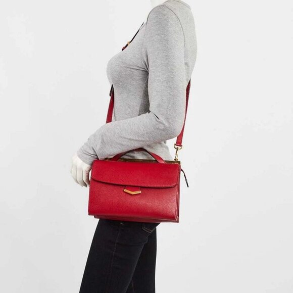 Fendi Red Saffiano Leather Demi Jour Small Bag 8BT245 - Picture 2 of 12